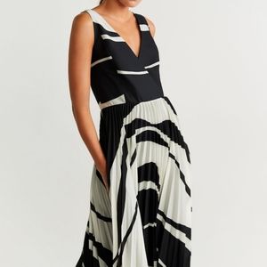 MANGO Pleated Midi Dress